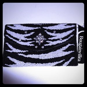 BOUGAINVILLEA BEADED MINI CLUTCH PURSE